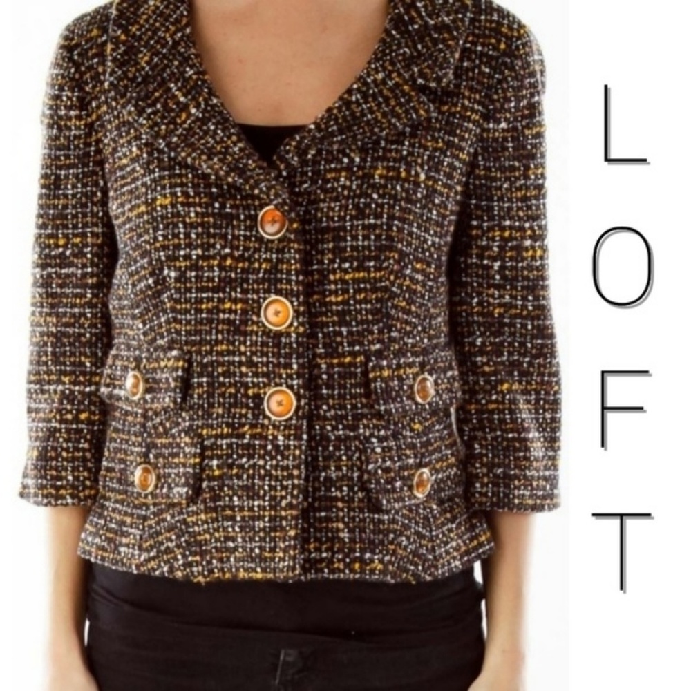 Tweed 3/4 Sleeve Blazer EUC